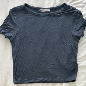 Zara Slate Blue Women's Crop Top